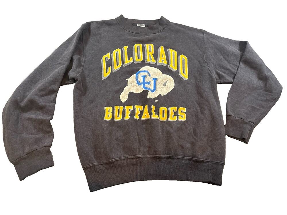 Vtg 90s University Of Colorado Buffaloes Galt Sand Crewneck Sweatshirt Sz Medium